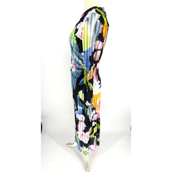 STINE GOYA Dress Blackley Pleated Midi in Artistic Floral Velvet Size XS - Picture 2 of 6